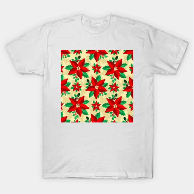 Christmas Floral Pattern T-Shirt by TheSkullArmy